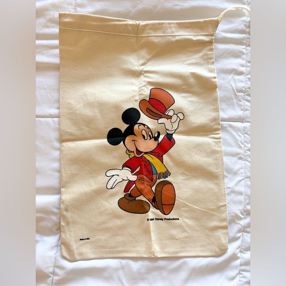 Vintage Mickey Mouse Walt Disney Productions Canvas Tote Bag - NWOT